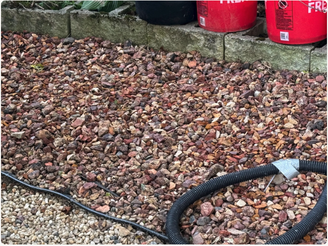 Installed Rock-It Lite Restore Mix blended into an existing landscape bed